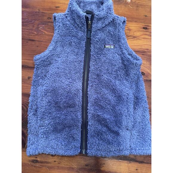 Patagonia Girls Los Gatos Sherpa Vest Jacket L (12) Smolder Blue - Picture 2 of 13